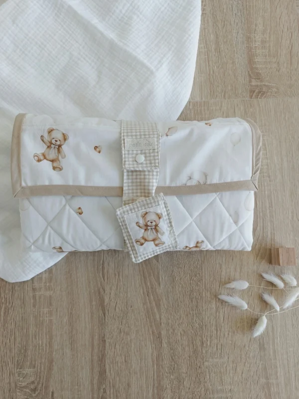 Cambiador para bebé grande portátil hecho a mano con tejido suave, ideal para cambiar pañales fuera de casa