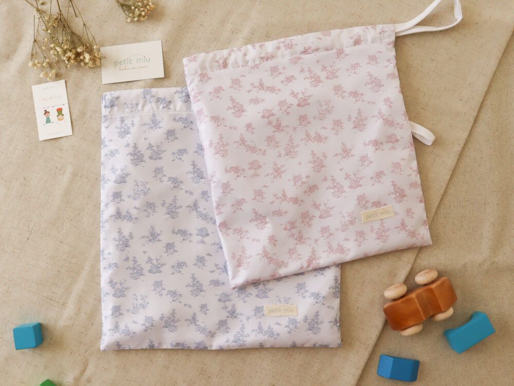 Bolsa de merienda y muda impermeable artesanal – Petit Miu