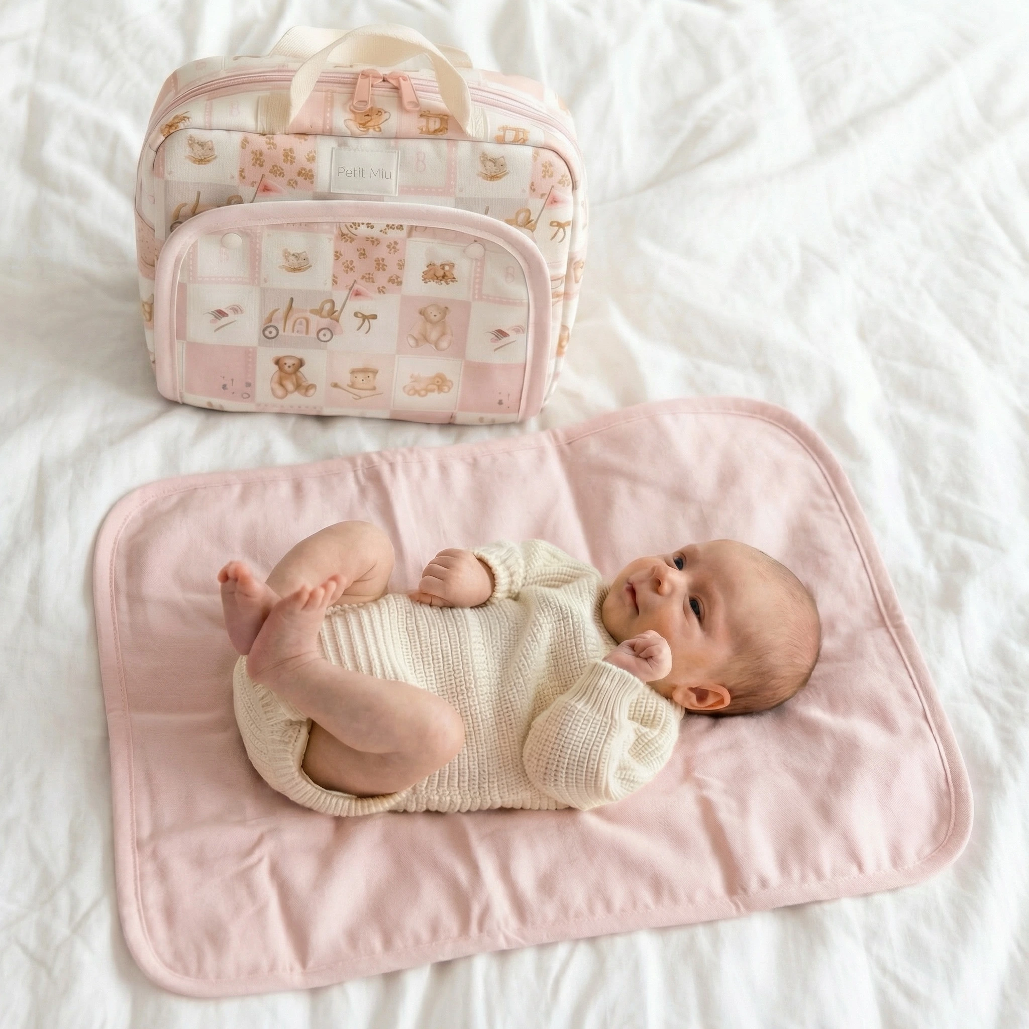 Cambiador portátil impermeable para bebé Petit Miu Cambiador portátil impermeable para bebé Petit Miu