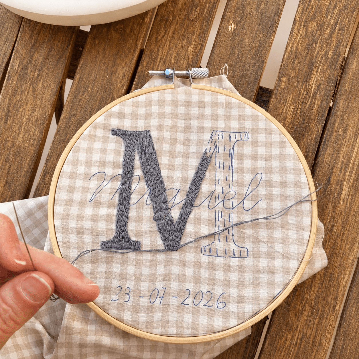Bastidor bordado a mano con nombre personalizado para bebé Bastidor bordado a mano con nombre personalizado para bebé