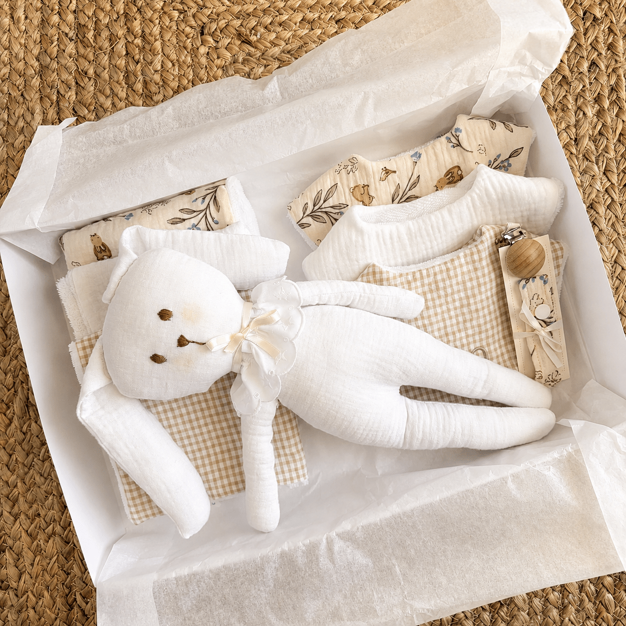 Canastilla de nacimiento personalizada con regalo para bebé Canastilla de nacimiento personalizada con regalo para bebé