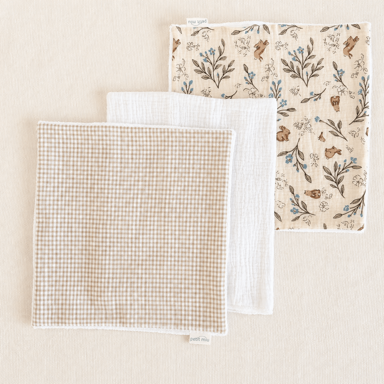 Toallitas de tela reutilizables para bebé hechas a mano Toallitas de tela reutilizables para bebé hechas a mano